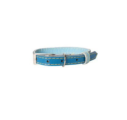 Collar para Gato Cuero Azul Cobalto