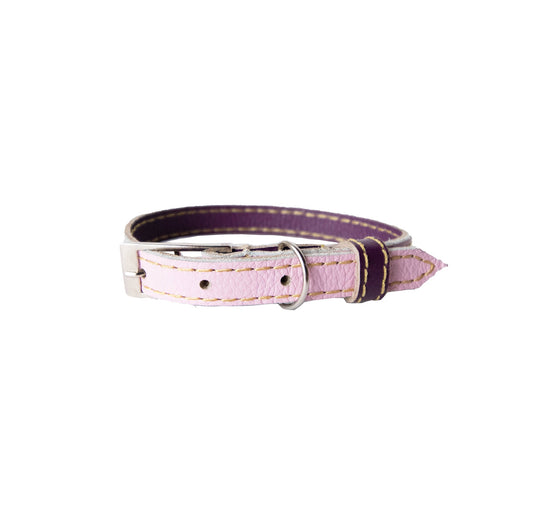 Collar para Gato Cuero Rosado Morado