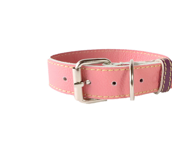 Collar para Perro Cuero Palo Rosa