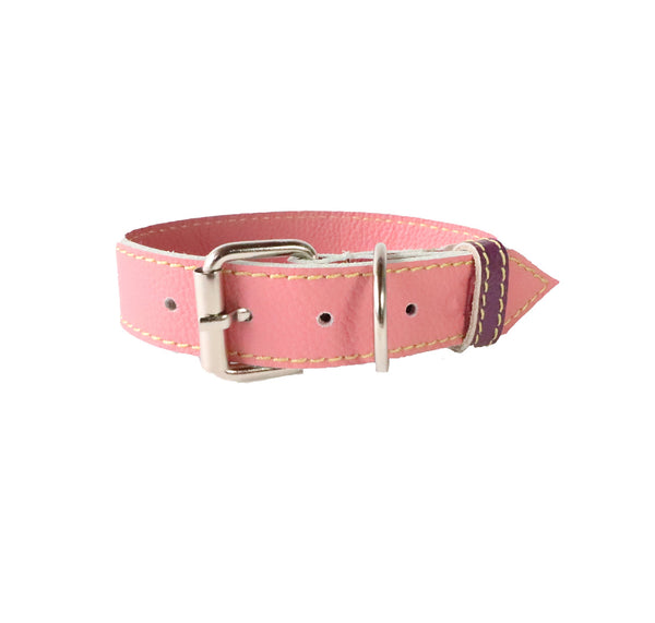 Collar para Perro Cuero Palo Rosa