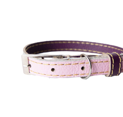 Collar para Gato Cuero Rosado Morado